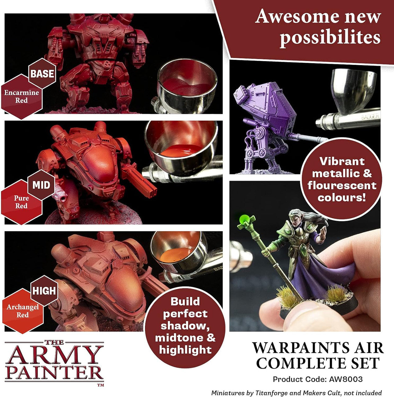 The Army Painter Warpaints Air Complete Set 126 Non Toxic Airbrush Paint Set AW8003