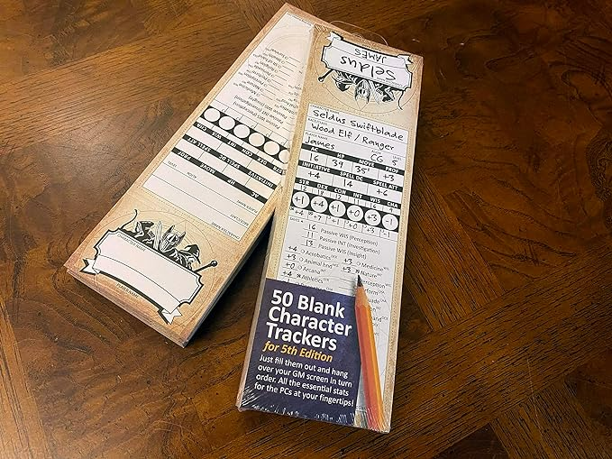 Top Dog Games Character Trackers Initiative Trackers and DM Reference Cards for 5th Edition TDG-DD5EBlankchar
