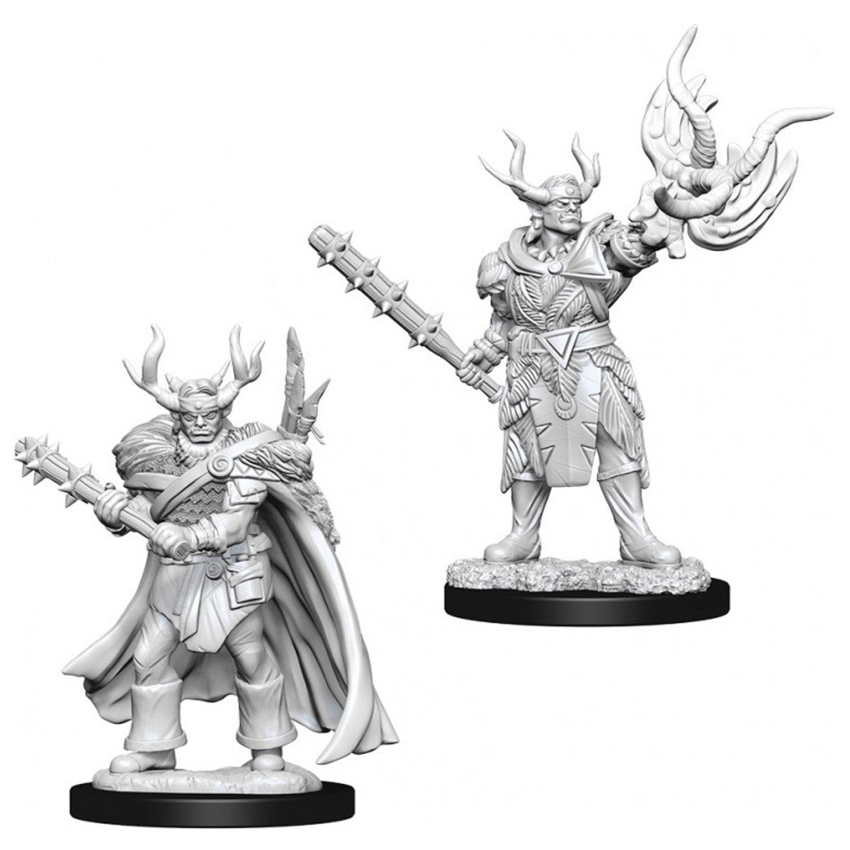 Wizkids Dungeons And Dragons Pathfinder Battle Deep Cuts Male Half Orc Druid Whoops Unpainted S W14 Retail Reorder Cards Miniature D&D WZK90301