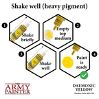 The Army Painter Warpaint Daemonic Yellow Non Toxic Acrylic Paints 18ml WP1107