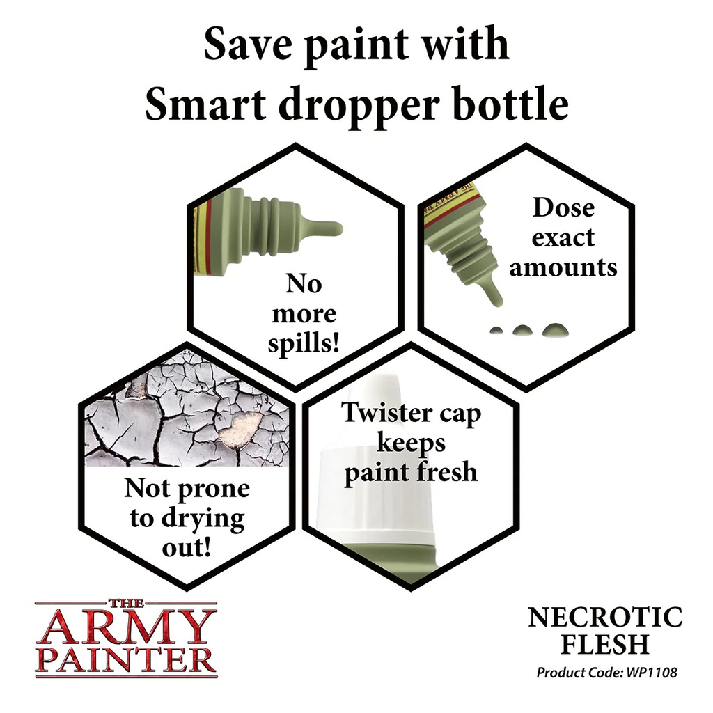 The Army Painter Warpaint Necrotic Flesh Non Toxic Acrylic Paints 18ml WP1108