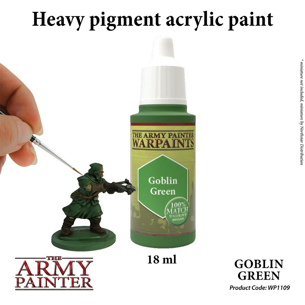 The Army Painter Warpaint Goblin Green Non Toxic Acrylic Paints 18ml TAP-WP1109