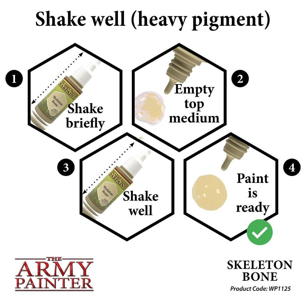 The Army Painter Warpaint Skeleton Bone Non Toxic Acrylic Paints 18ml WP1125