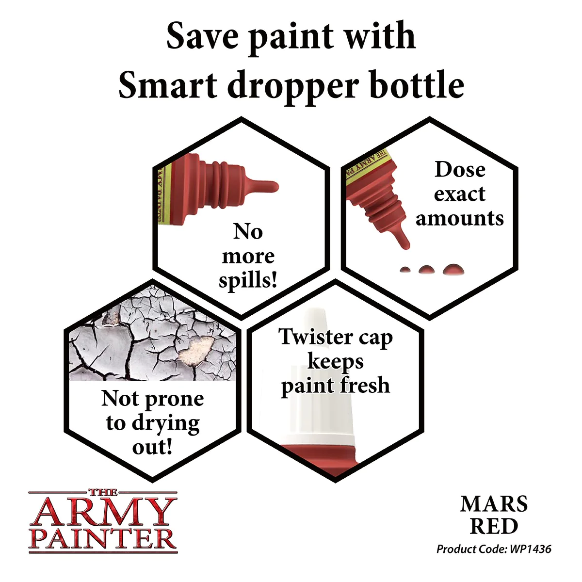 The Army Painter Warpaint Mars Red Non Toxic Acrylic Paints 18ml WP1436