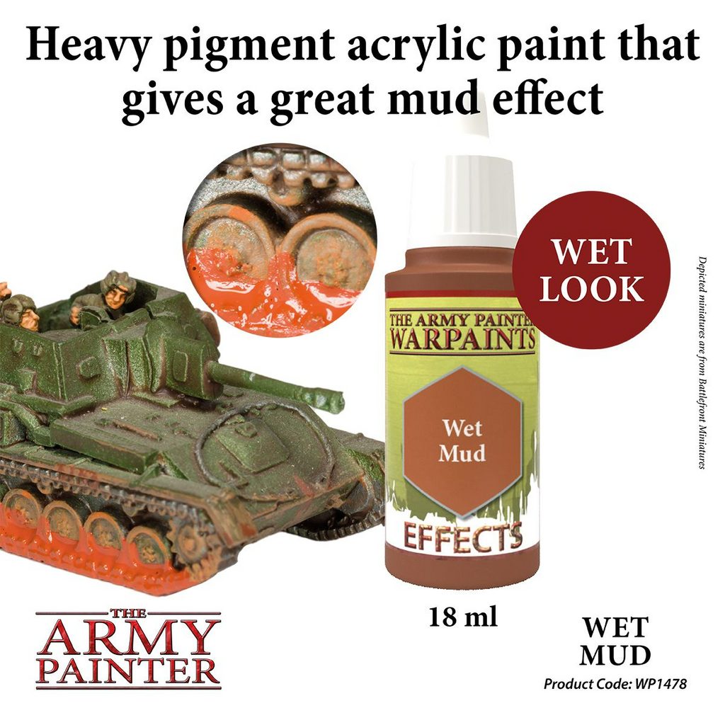 The Army Painter Warpaint Effects Wet Mud Non Toxic Acrylic Paints 18ml WP1478