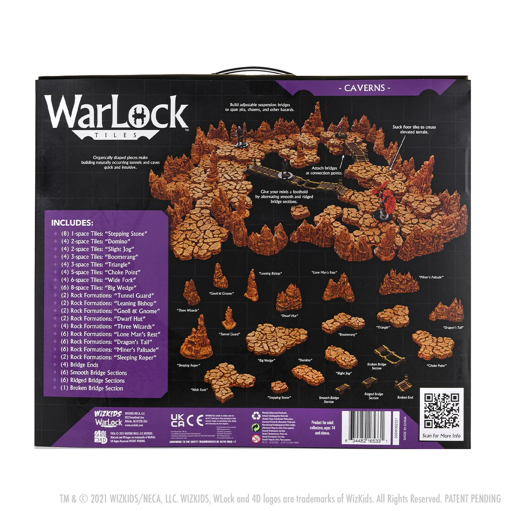 Dungeons & Dragons WizKids WarLock Tiles Caverns Base Set WZK-16533