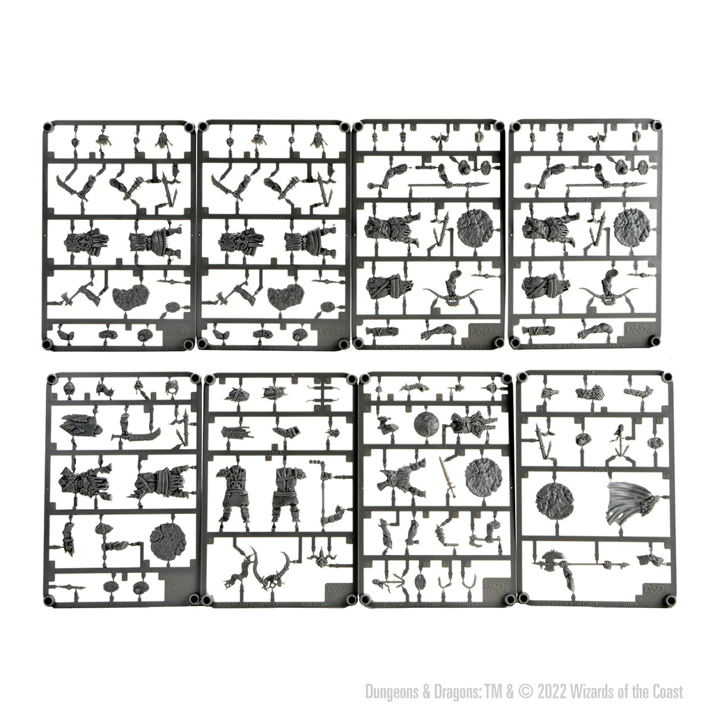 Wizkids Dungeons And Dragons D&D Frameworks Orcs Miniatures Set Unpainted Unassembled Customizable Miniatures WZK75066