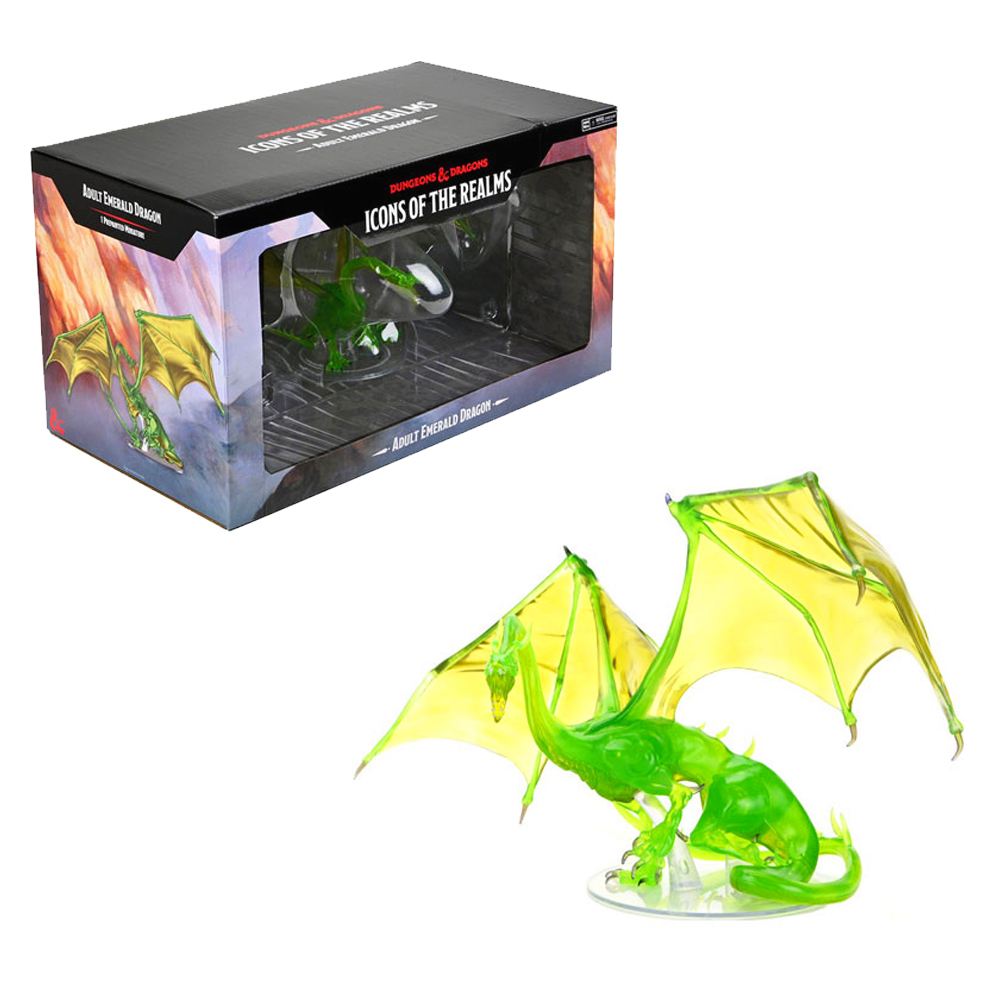 Wizkids Dungeons And Dragons Icons Of The Realms Adult Emerald Dragon Premium Figure Miniatures D&D WZK96064