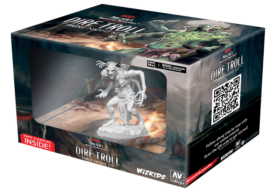 Wizkids Dungeons And Dragons Monster Nolzur's Marvelous S Dire Troll Paint Night Kit Miniature D&D WZK-90291