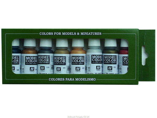 Vallejo Metalicos Metallic Colors Paint Set Pack of 8 Non Toxic 17ml VAL-70118