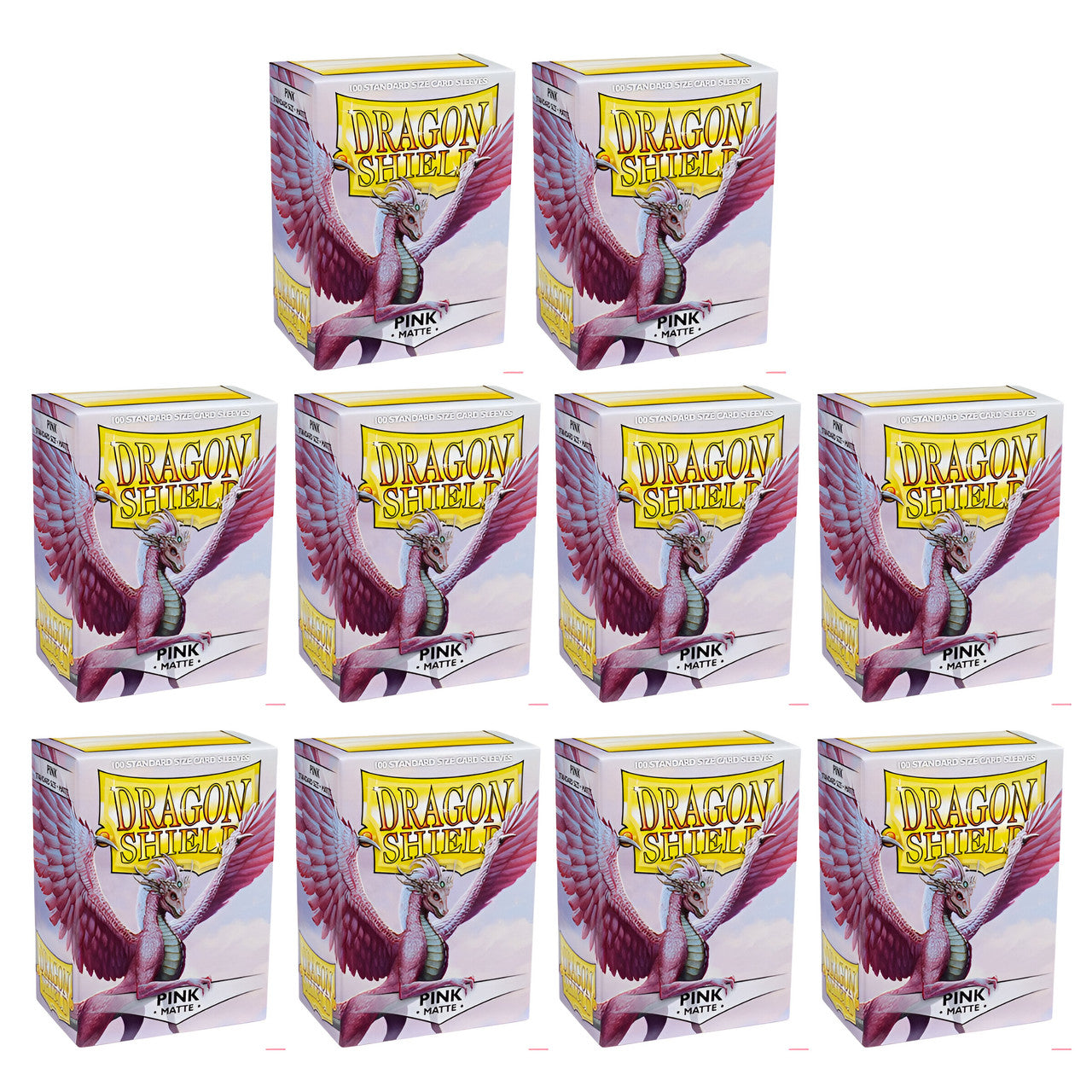 Dragon Shield Sleeves Standard Size Matte Pink 100 Ct 10 Packs ATM11012K1