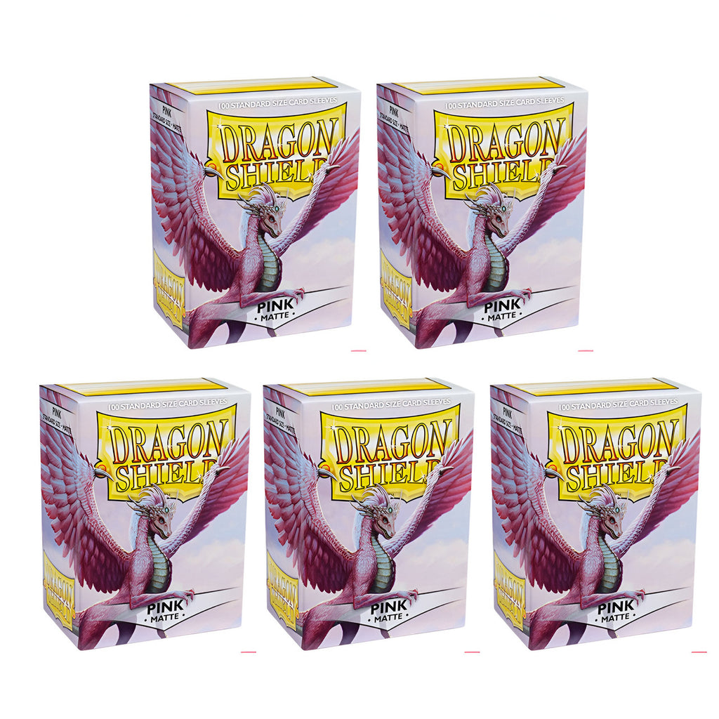 Dragon Shield Sleeves Standard Size Matte Pink 100 Ct 5 Packs ATM11012K2