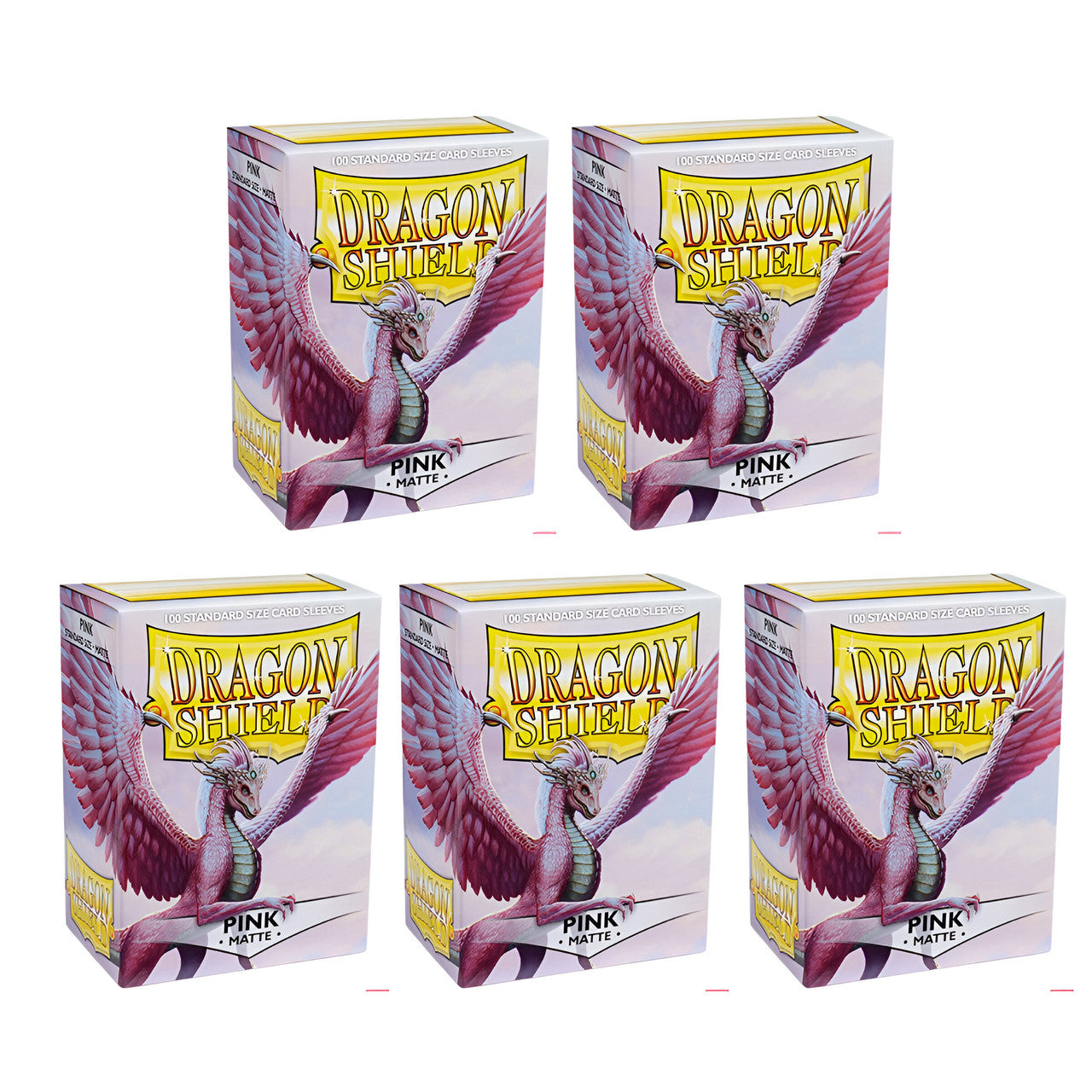 Dragon Shield Sleeves Standard Size Matte Pink 100 Ct 5 Packs ATM11012K2