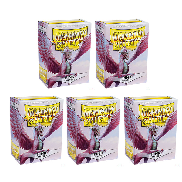 Dragon Shield Sleeves Standard Size Matte Pink 100 Ct 5 Packs ATM11012K2