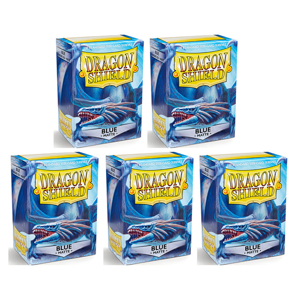 Dragon Shield Sleeves Standard Size Matte Blue 100 Ct 5 Packs ATM11003K2