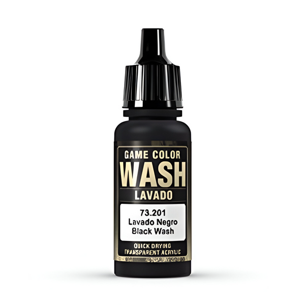 Vallejo Game Wash Black Wash Acrylic Non Toxic Paints 17ml VAL-73201