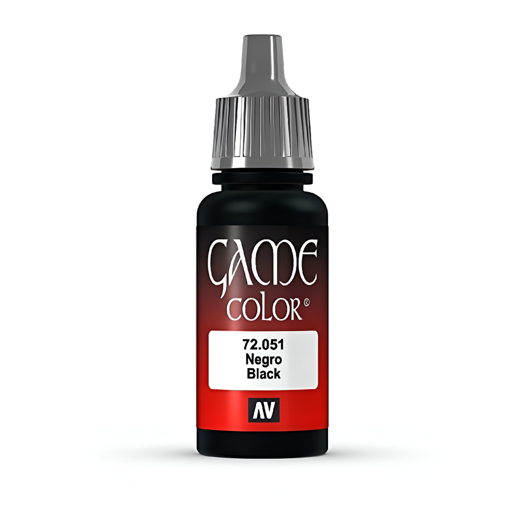 Vallejo Game Color Negro Black Acrylic Non Toxic Paints 17ml VAL-72051