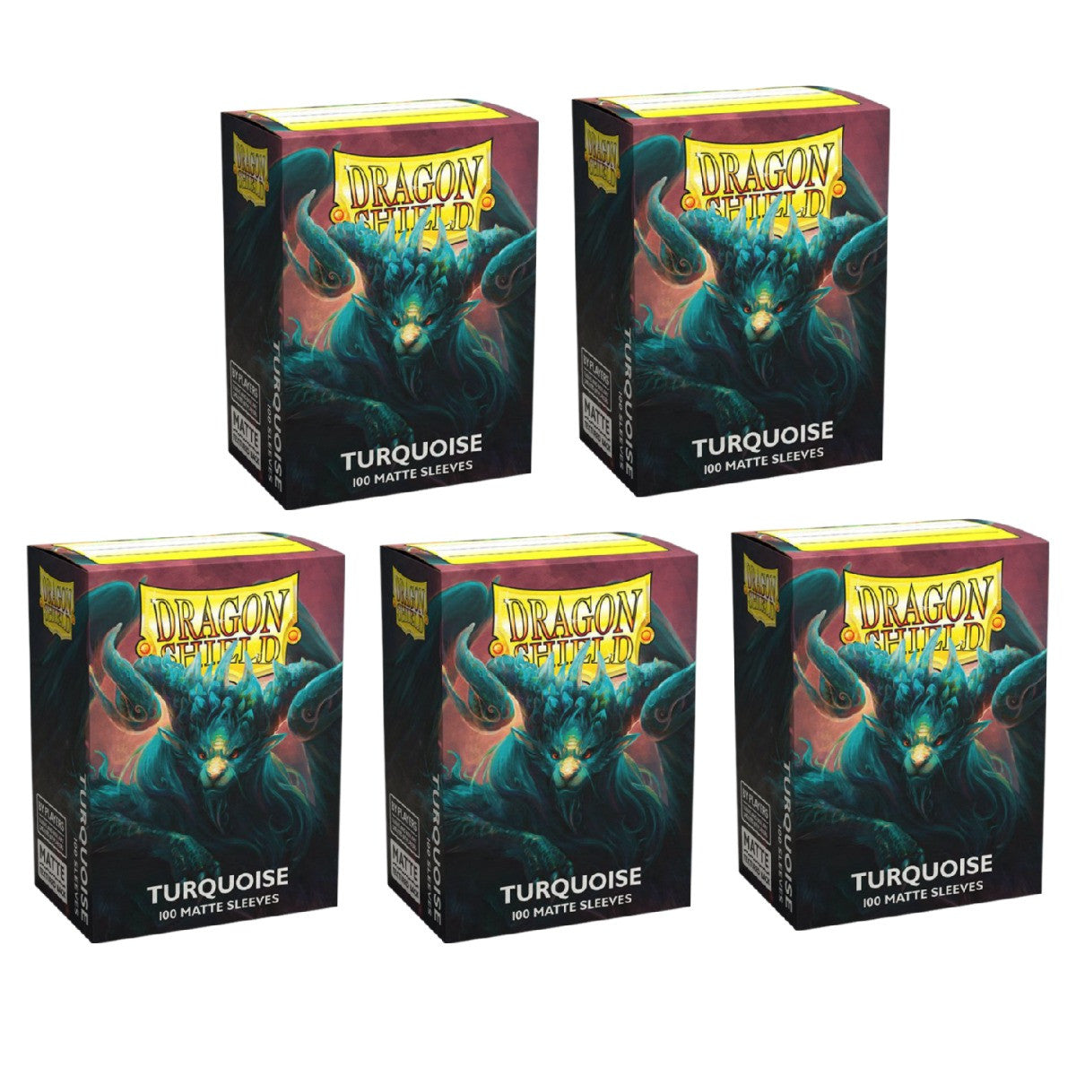 Dragon Shield Sleeves Standard Size Matte Turquoise 100 Ct 5 Packs ATM11055K2