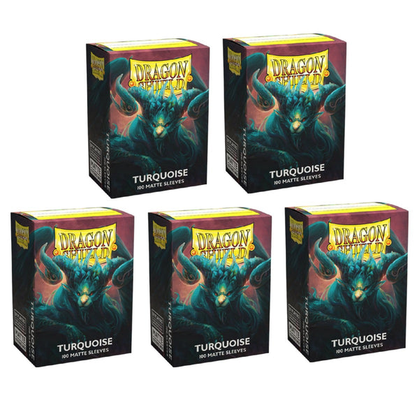 Dragon Shield Sleeves Standard Size Matte Turquoise 100 Ct 5 Packs ATM11055K2