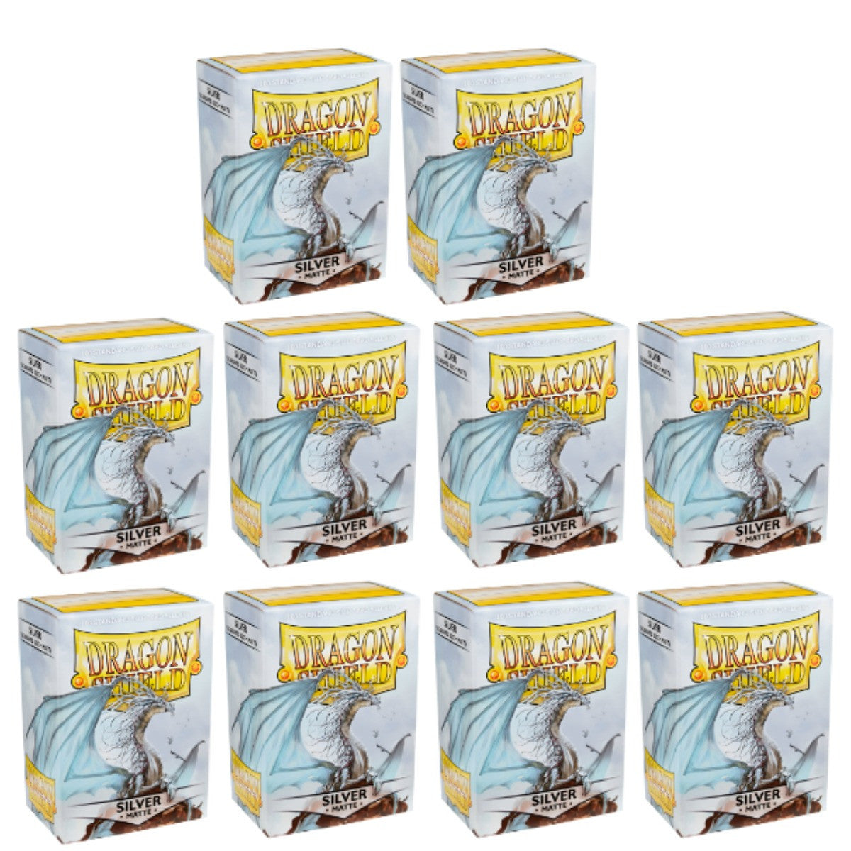 Dragon Shield Sleeves Standard Size Matte Silver 100 Ct 10 Packs ATM11008K1
