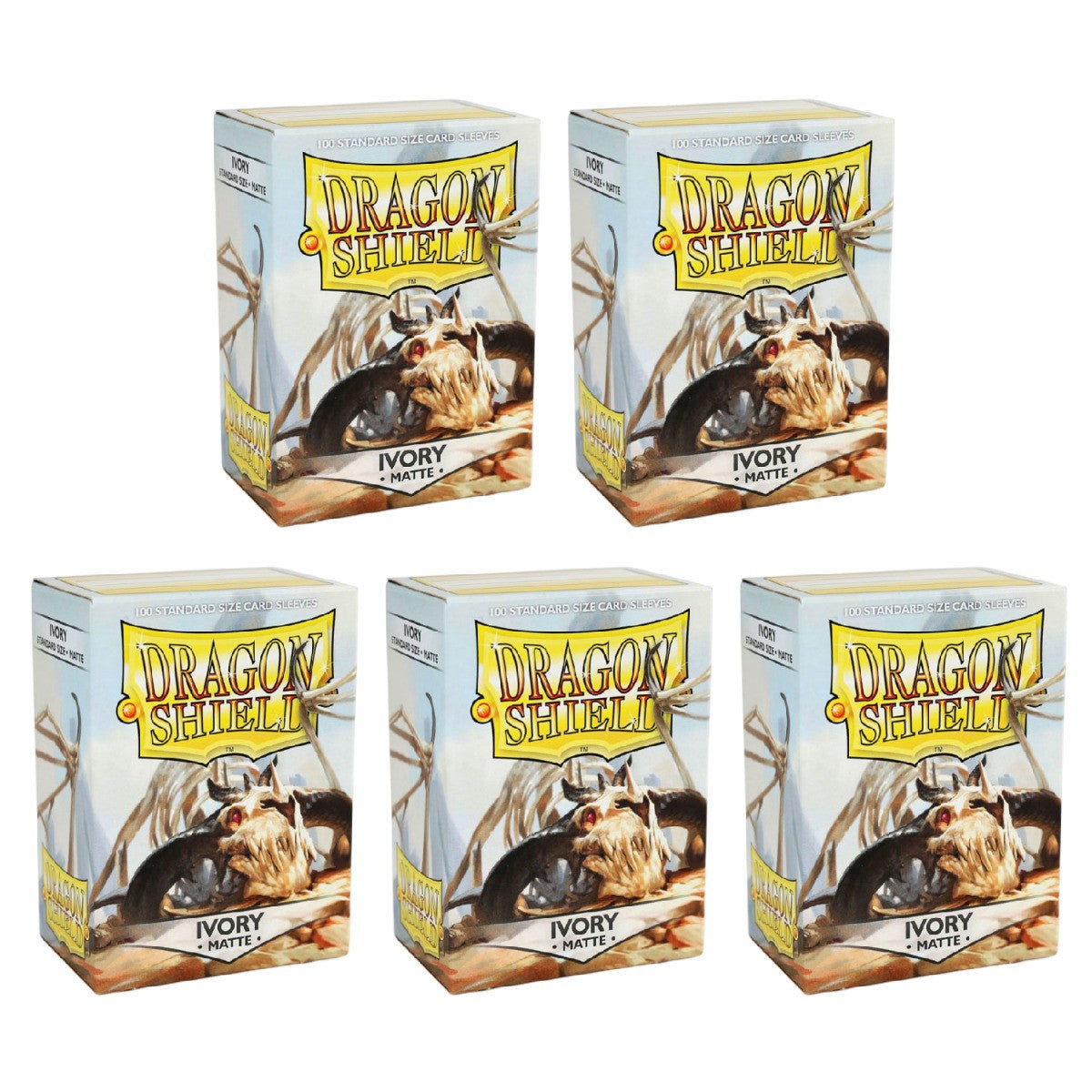 Dragon Shield Sleeves Standard Size Matte Ivory 100 Ct 5 Packs ATM11017K2