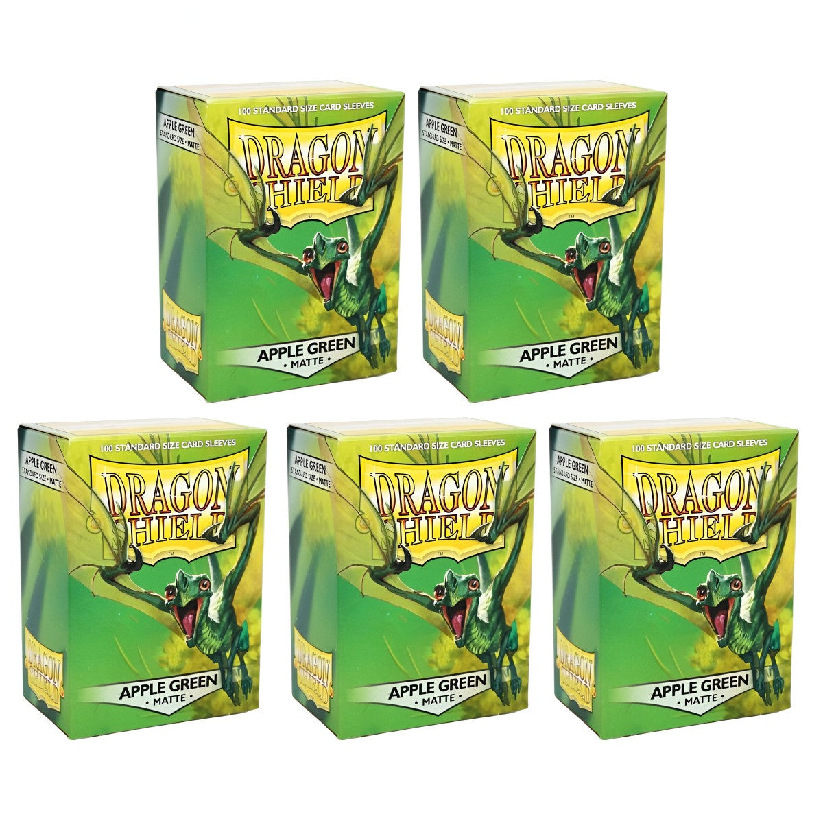 Dragon Shield Sleeves Standard Size Matte Apple Green 100 Ct 5 Packs ATM11018K2