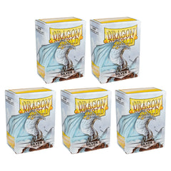 Dragon Shield Sleeves Standard Size Matte Silver 100 Ct 5 Packs ATM11008K2