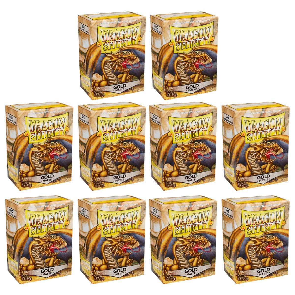 Dragon Shield Sleeves Standard Size Matte Gold 100 Ct 10 Packs ATM11006K1