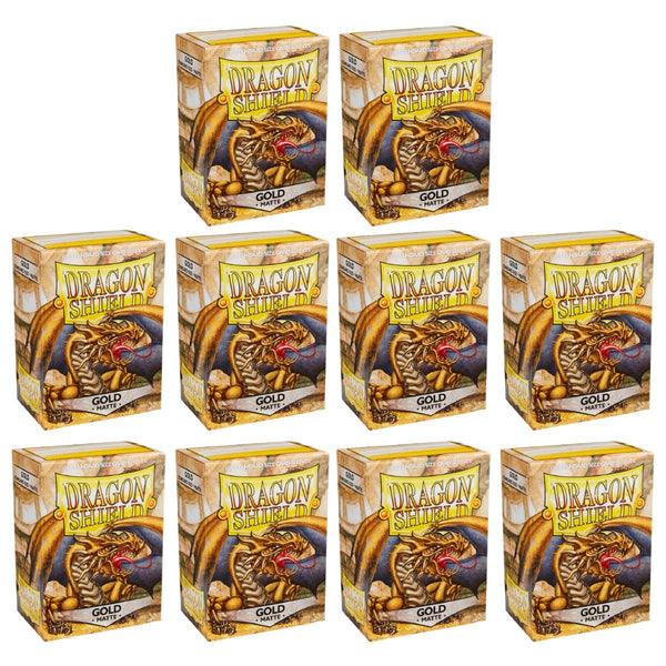 Dragon Shield Sleeves Standard Size Matte Gold 100 Ct 10 Packs ATM11006K1