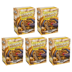 Dragon Shield Sleeves Standard Size Matte Gold 100 Ct 5 Packs ATM11006K2