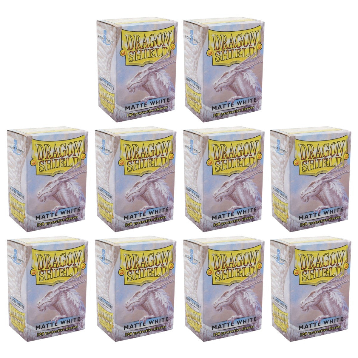 Dragon Shield Sleeves Standard Size Matte White 100 Ct 10 Packs ATM11005K1