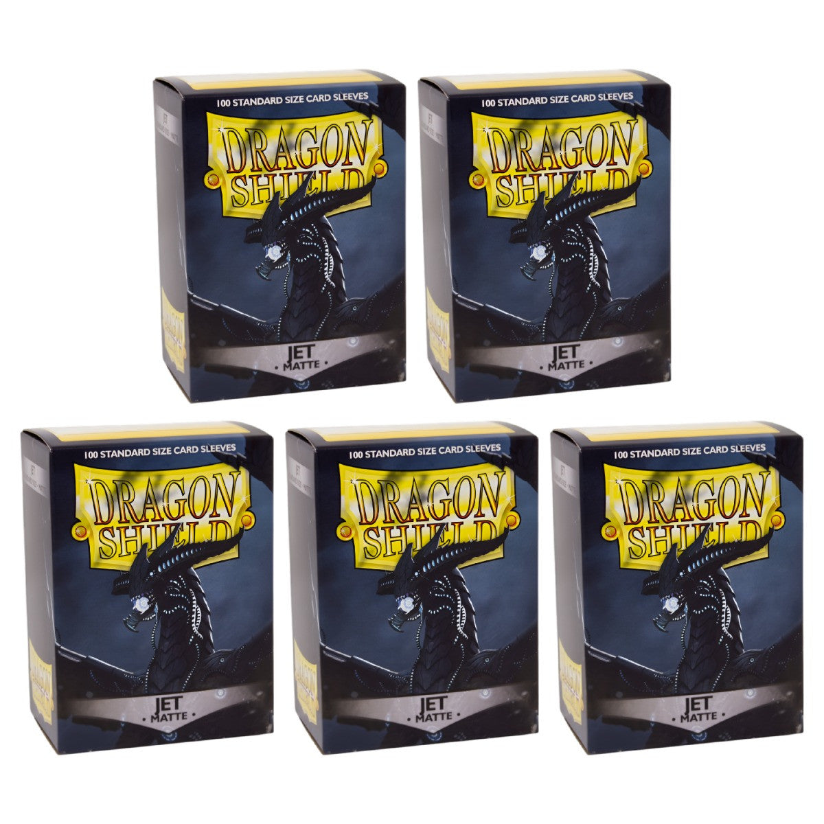 Dragon Shield Sleeves Standard Size Matte Jet 100 Ct 5 Packs ATM11024K2