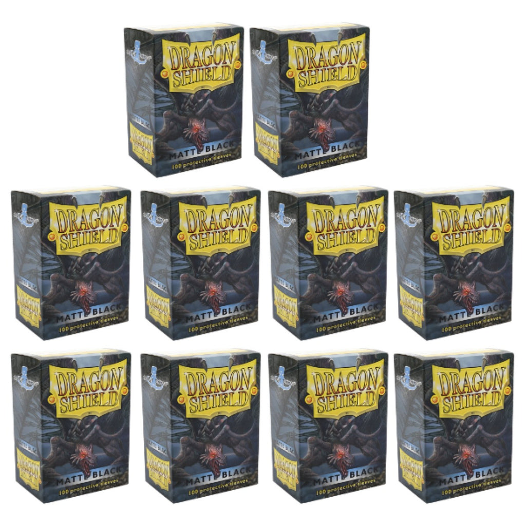 Dragon Shield Sleeves Standard Size Matte Black 100 Ct 10 packs ATM11002K1
