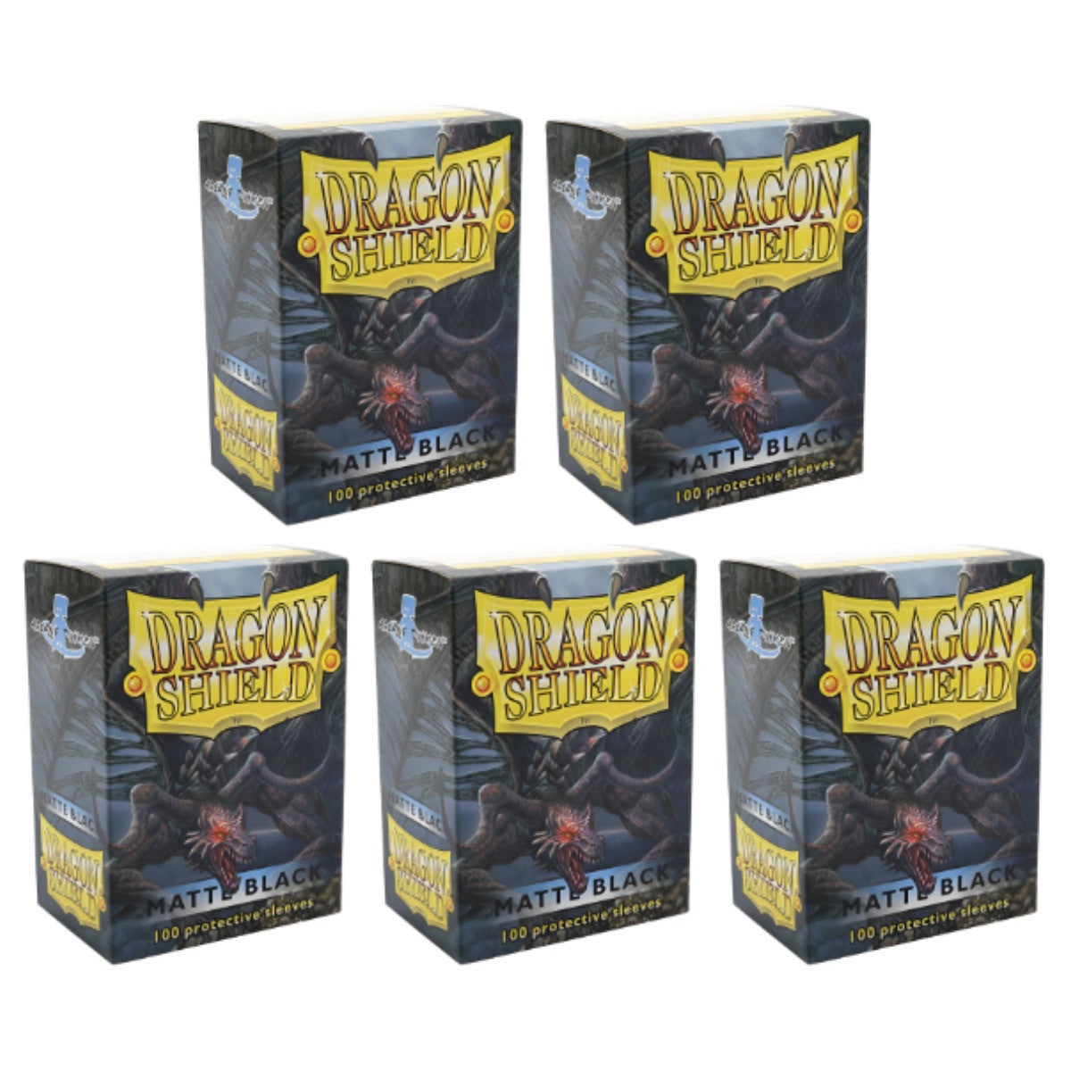 Dragon Shield Sleeves Standard Size Matte Black 100 Ct 5 Packs ATM11002K2