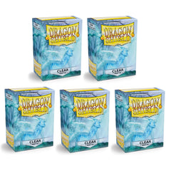 Dragon Shield Sleeves Standard Size Matte Clear 100 Ct 5 Packs ATM11001K2