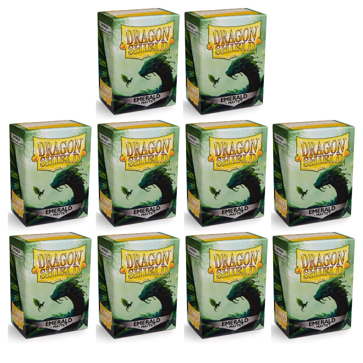 Dragon Shield Sleeves Standard Size Matte Emerald 100 Ct 10 Packs ATM11036K1