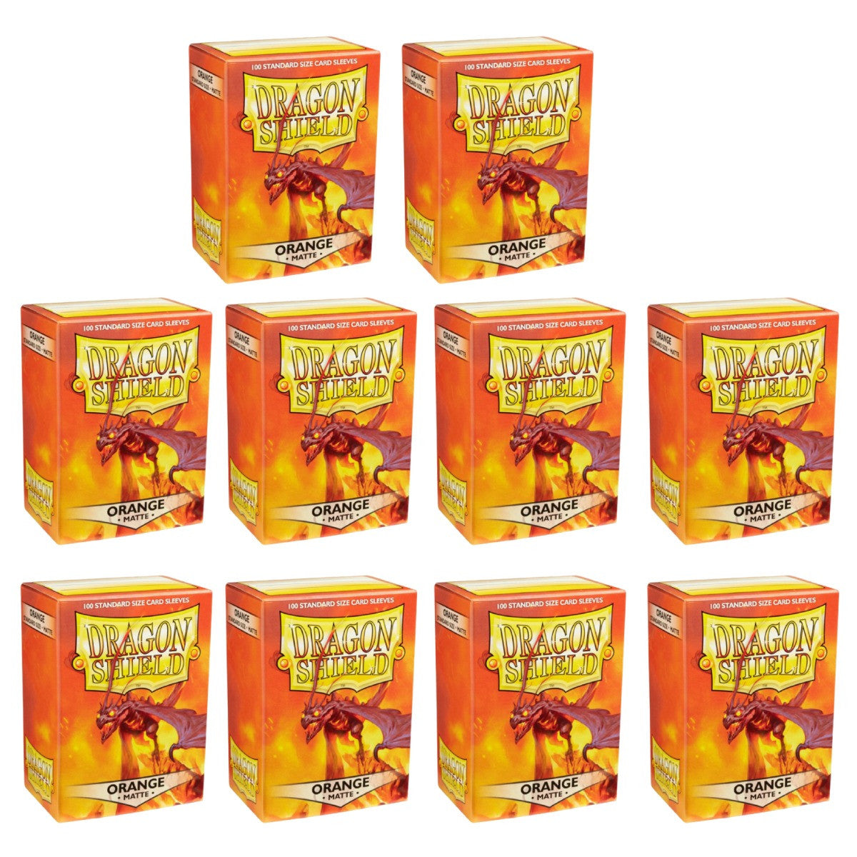 Dragon Shield Sleeves Standard Size Matte Orange 100 Ct 10 Packs ATM11013K1