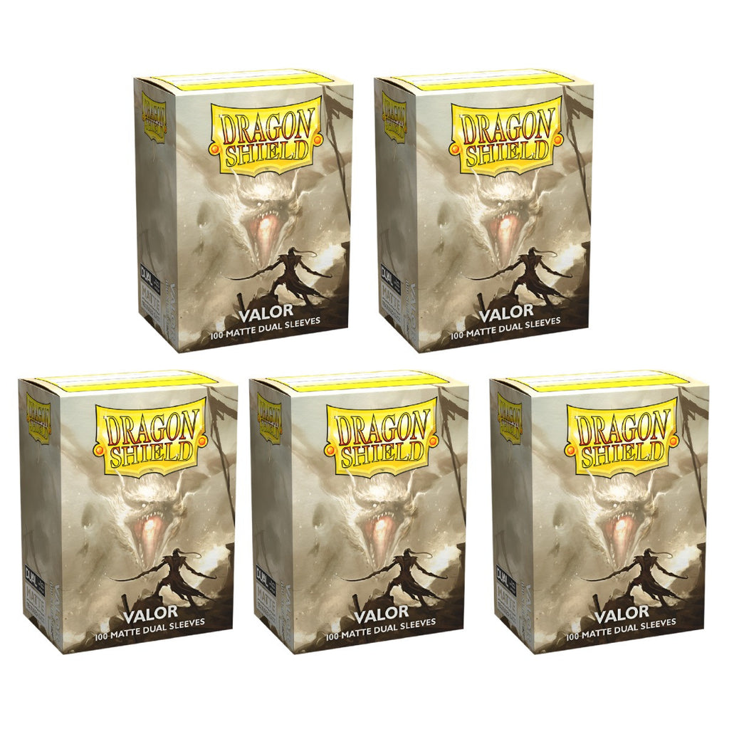 Dragon Shield Sleeves Standard Size Dual Matte Valor 100 Ct 5 Packs ATM15059K2