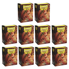 Dragon Shield Sleeves Standard Size Dual Matte Peach Piip 100 Ct 10 Packs AT-15053K1