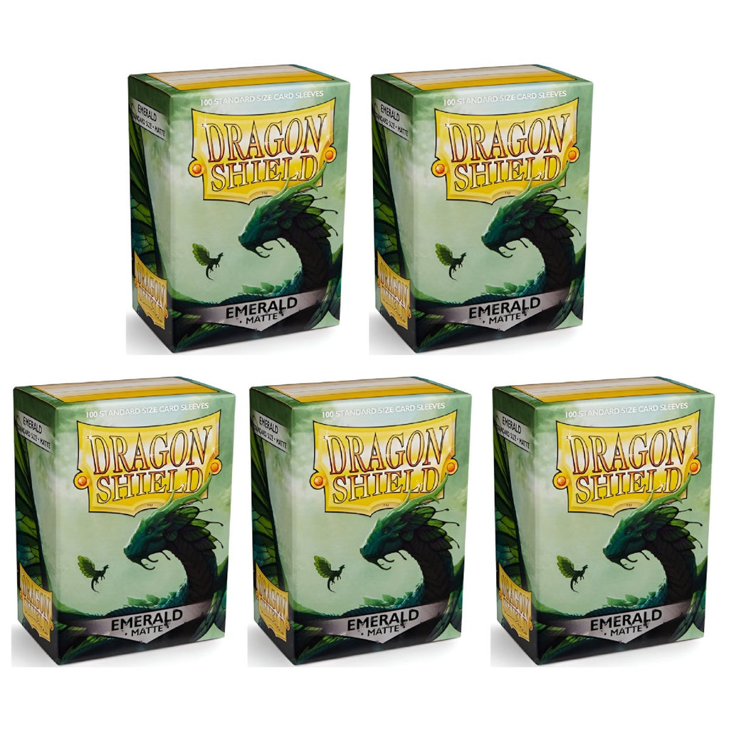 Dragon Shield Sleeves Standard Size Matte Emerald 100 Ct 5 Packs ATM11036K2