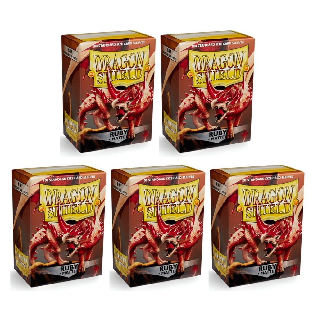 Dragon Shield Sleeves Standard Size Matte Ruby 100 Ct 5 Packs ATM11037K2