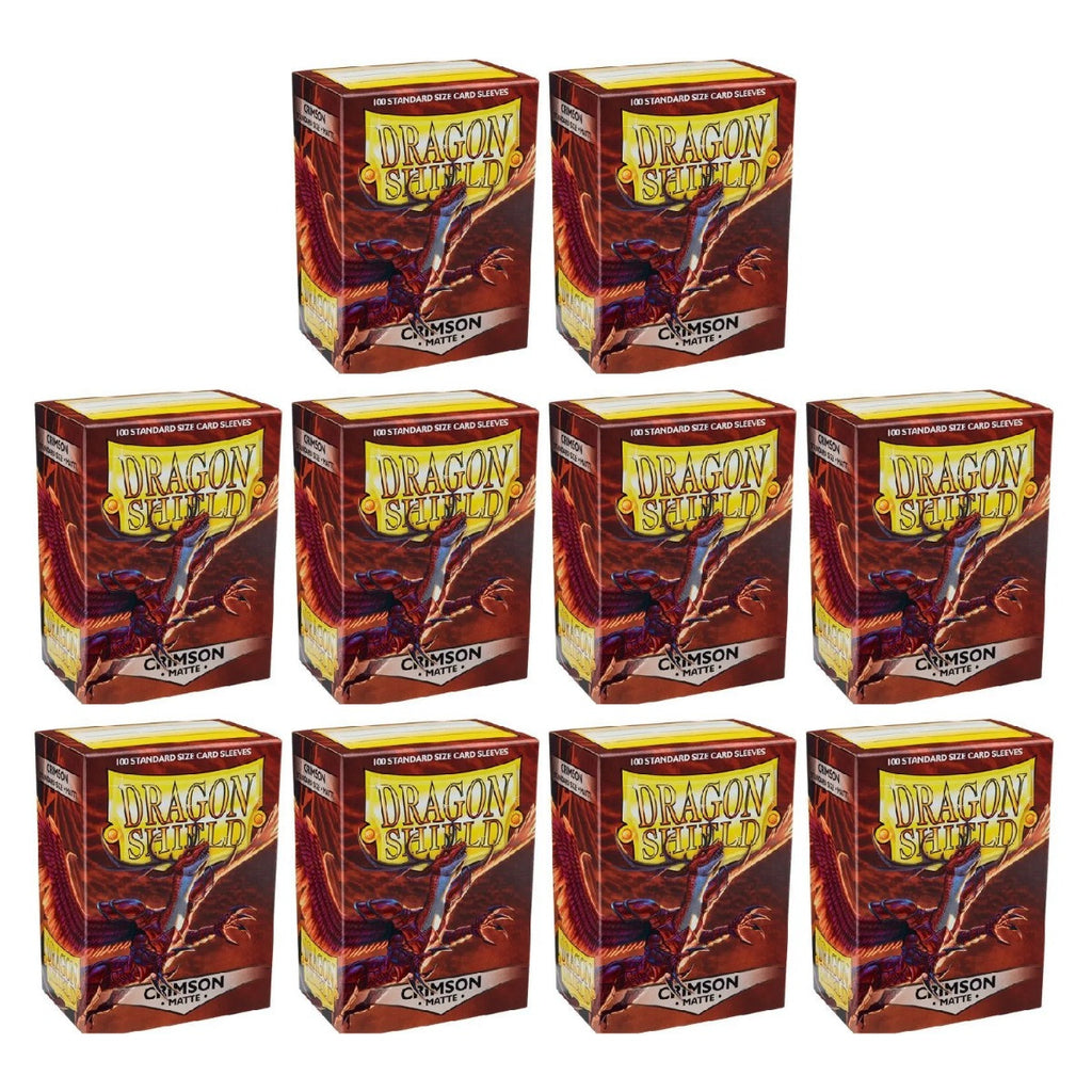 Dragon Shield Sleeves Standard Size Matte Crimson 100 Ct 10 Packs ATM11021K1