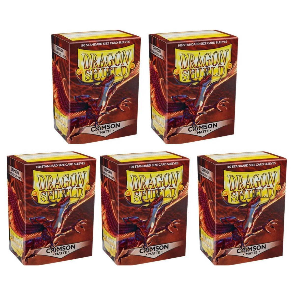 Dragon Shield Sleeves Standard Size Matte Crimson 100 Ct 5 Packs ATM11021K2