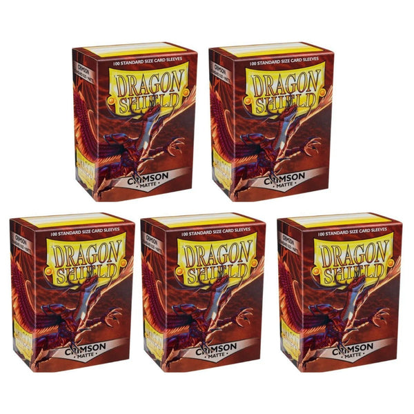 Dragon Shield Sleeves Standard Size Matte Crimson 100 Ct 5 Packs ATM11021K2