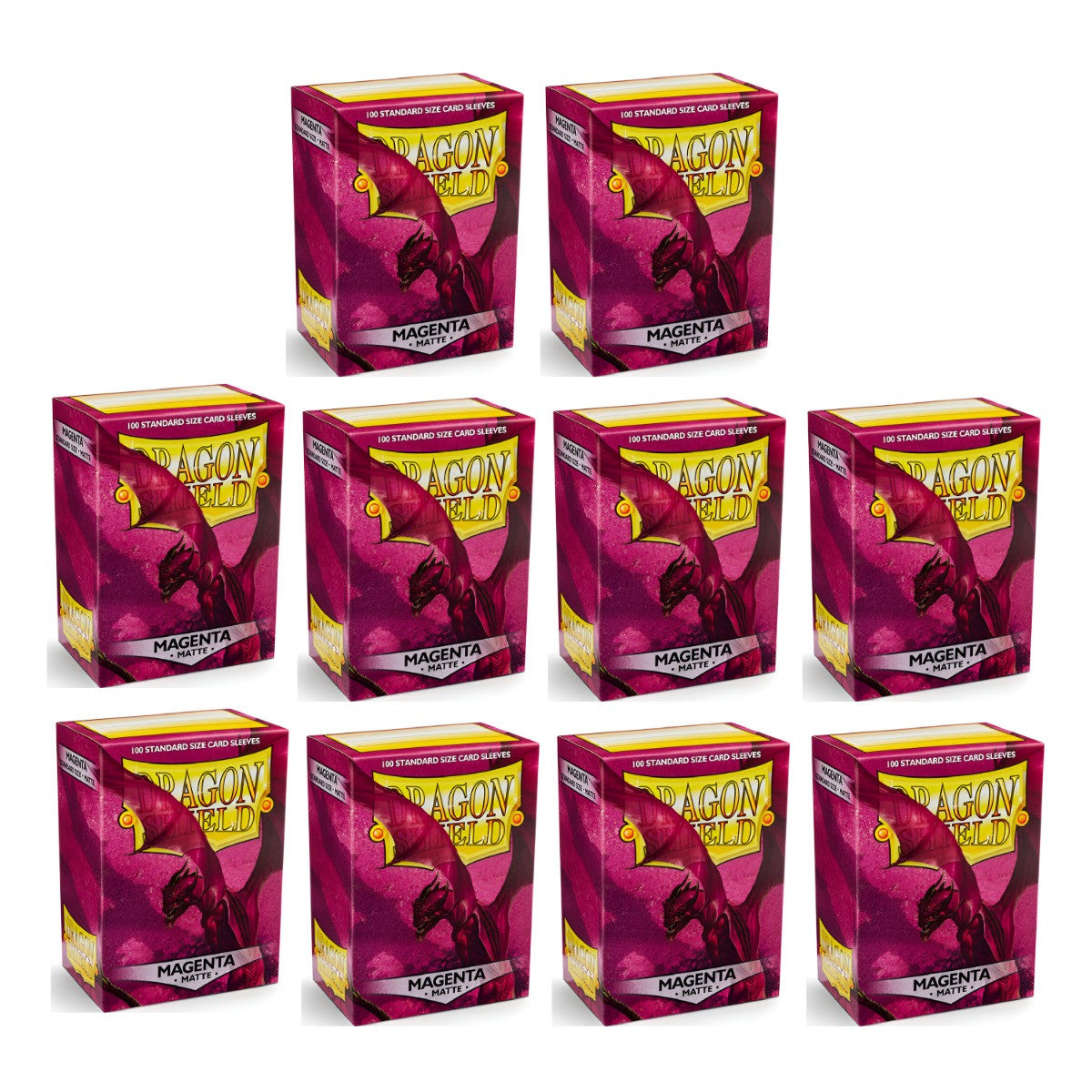 Dragon Shield Sleeves Standard Size Matte Magenta 100 Ct 10 Packs ATM11026K1