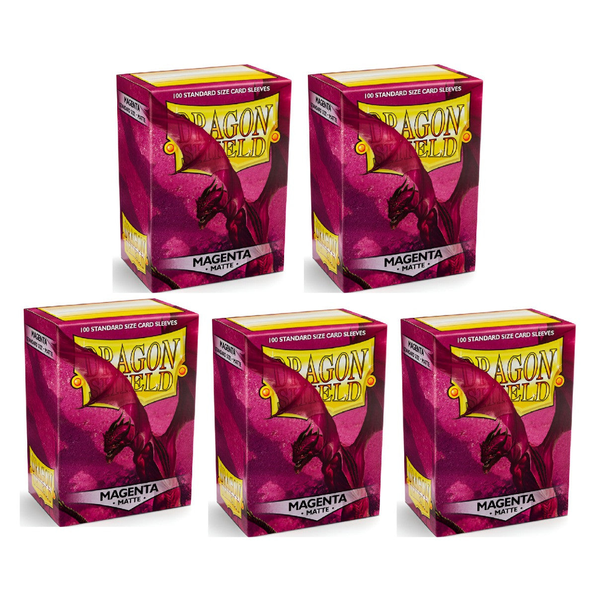 Dragon Shield Sleeves Standard Size Matte Magenta 100 Ct 5 Packs ATM11026K1
