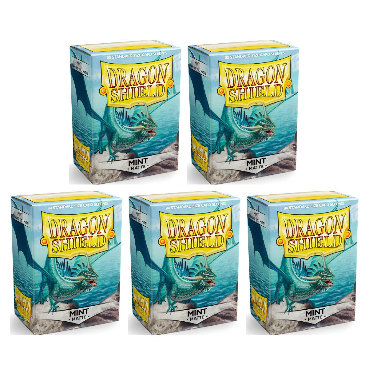 Dragon Shield Sleeves Standard Size Matte Mint 100 Ct 5 Packs ATM11025K2