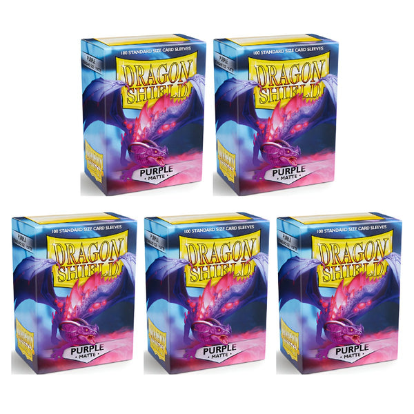 Dragon Shield Sleeves Standard Size Matte Purple 100 Ct 5 Packs ATM11009K2