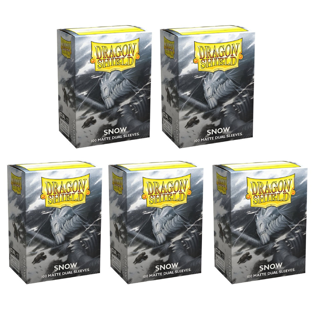 Dragon Shield Sleeves Standard Size Dual Matte Snow Nirin 100 CT 5 Packs ATM15005K3