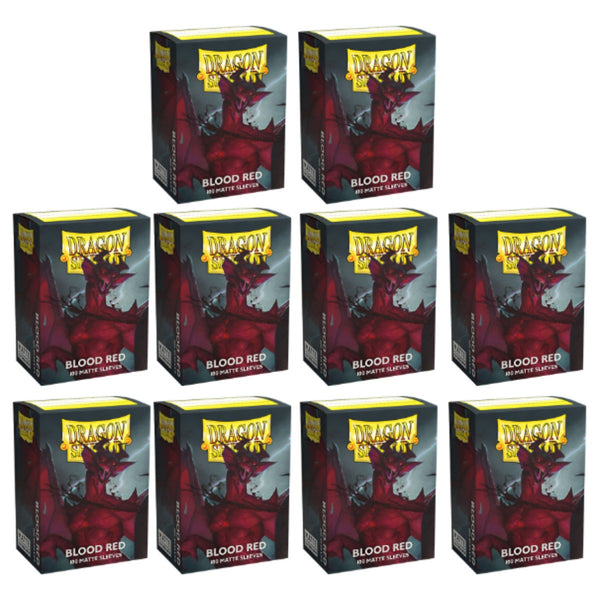 Dragon Shield Sleeves Standard Size Matte Blood Red Simurag 100 Ct 10 Packs ATM11050K1